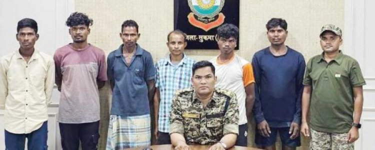 पुलिस गाड़ी को आईईडी विस्फोट से उड़ाने में शामिल 6 नक्सली गिरफ्तार