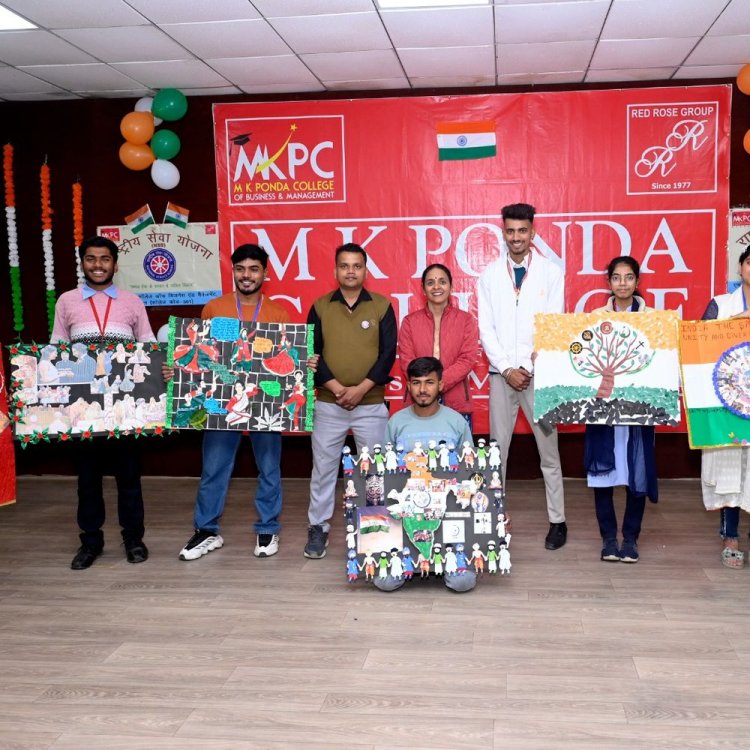 एमके पोंडा कॉलेज में स्वर्णिम भारत थीम पर गणतंत्र दिवस:कला प्रतियोगिताओं में शिवांश , स्वाति, जय मंडलोई,अलवीरा अहमद और अमन खरे विजेता