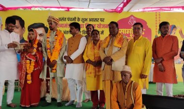 मुख्यमंत्री कन्यादान योजना में सामूहिक विवाह:फंदा ब्लॉक में 151 जोड़ों का वैदिक रीति से विवाह, विधायक ने दिया आशीर्वाद