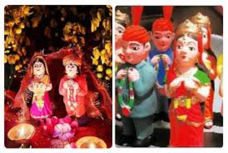 अक्ती तिहार पर मिट्टी से बने गुड्डे गुड़ियों की शादी पूरे रीति रिवाज से कराई जाती है. इस दिन हर घर में शादी जैसा माहौल होता है.