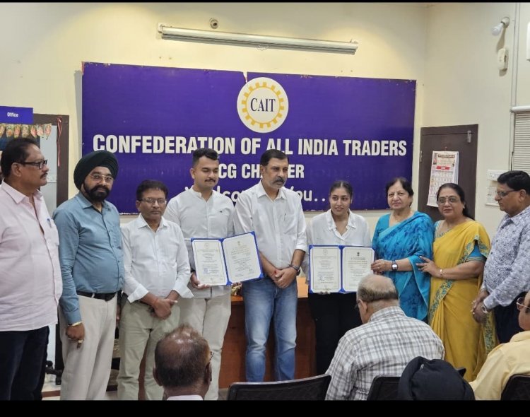 कैट टीम ने रोवर रेंजर के रोवर अवार्ड प्राप्तकर्ता  मंत्रीप्त कौर संधू एवं देवाशीष माखीजा का स्वागत सम्मान किया - कैट