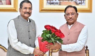 मुख्यमंत्री साय से छत्तीसगढ़ राज्य पुलिस जवाबदेही प्राधिकरण के नव पदस्थ सदस्य राजीव श्रीवास्तव ने की सौजन्य भेंट