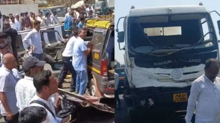 ACCIDENT:-वैन और सीमेंट मिक्सर गाड़ी की जोरदार टक्कर, 11 लोगों की मौत, दो घायल
