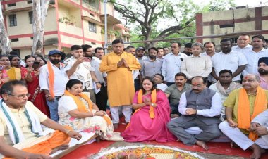 उप मुख्यमंत्री अरुण साव ने 2500 किलोलीटर क्षमता के पानी टंकी निर्माण का किया भूमिपूजन