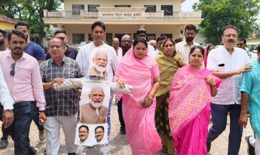 कांग्रेस नेता रामगोपाल की गिरफ्तारी के विरोध में पूरे प्रदेश में प्रधानमंत्री मोदी और मुख्यमंत्री साय का पुतला दहन किया गया