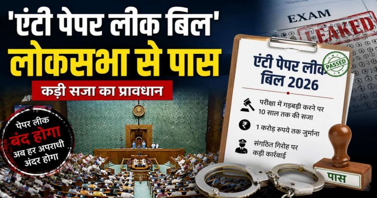 एंटी पेपर लीक बिल’: लोकसभा से पास हुआ सख्त कानून, पेपर लीक पर 10 साल की जेल और रु.10 करोड़ तक जुर्माना