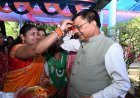 हजारों बहनों ने उद्योग मंत्री  लखन लाल देवांगन को बांधी राखी