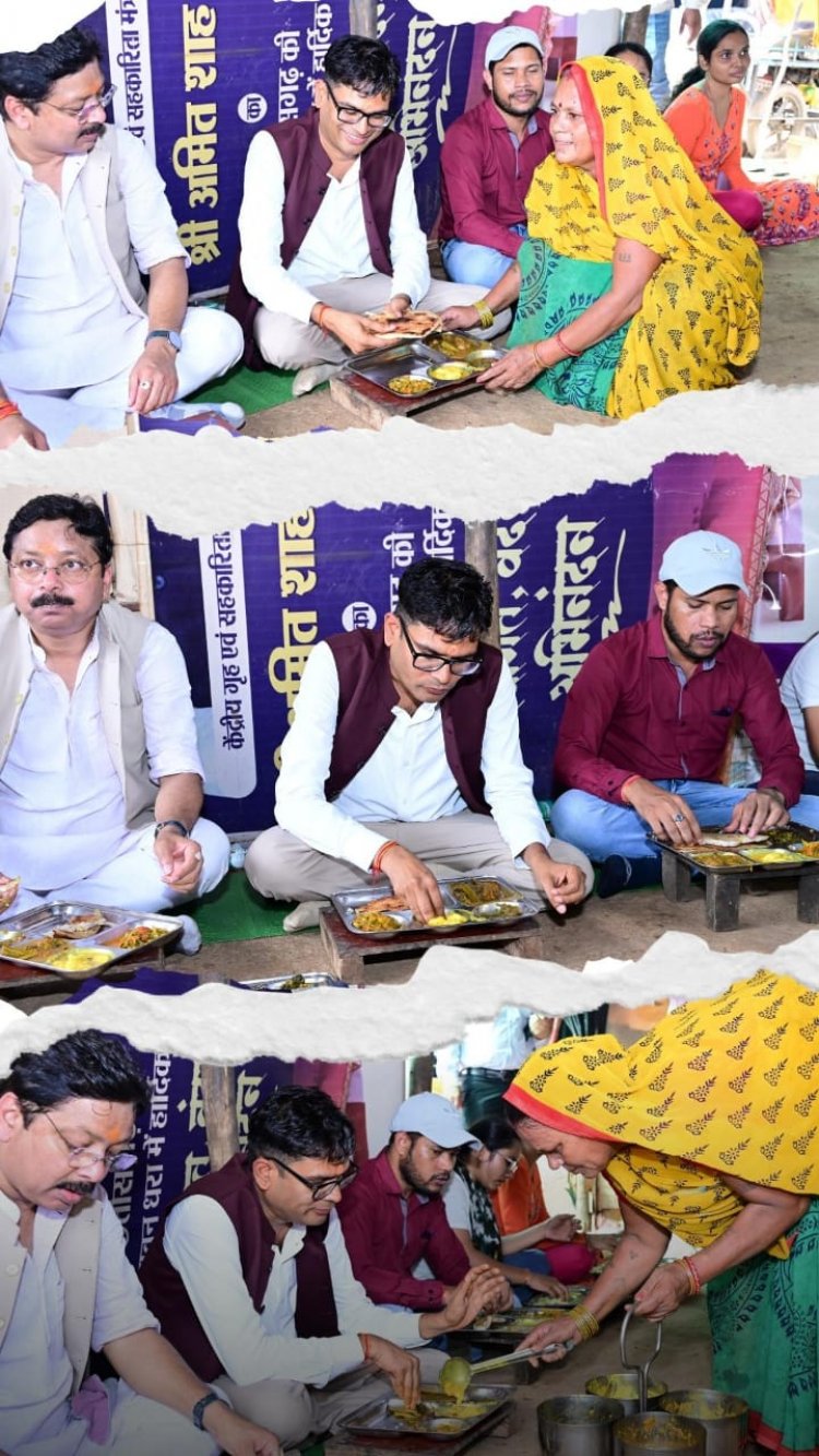  अपनों के बीच जमीन पर बैठकर देसी स्वाद का आनंद, वित्त मंत्री  ओपी चौधरी ने कहा—यही हमारी संस्कृति की असली पहचान