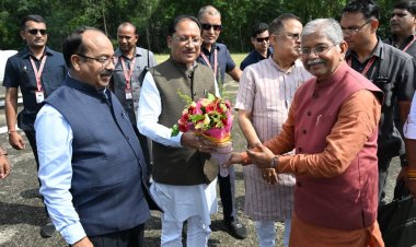 मुख्यमंत्री  विष्णुदेव साय का बिलासपुर आगमन पर आत्मीय स्वागत