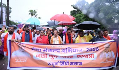 भारी बारिश भी नहीं रोक सकी नशामुक्त भारत की पदयात्रा-विधायक पुरन्दर मिश्रा