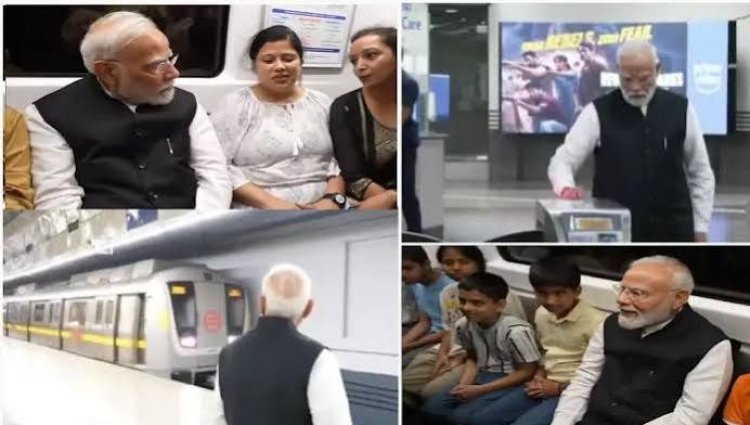 दिल्ली मेट्रो से सफर कर एसआरसीसी पहुंचे प्रधानमंत्री मोदी, बच्चों के साथ की बातचीत, शताब्दी समारोह में हुए शामिल