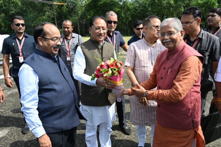 मुख्यमंत्री  विष्णुदेव साय का बिलासपुर आगमन पर आत्मीय स्वागत