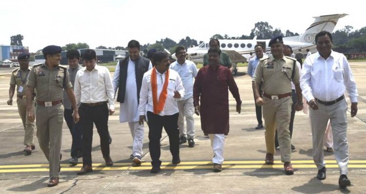 जगदलपुर : उप मुख्यमंत्री विजय शर्मा और वन मंत्री  केदार कश्यप का जगदलपुर आगमन