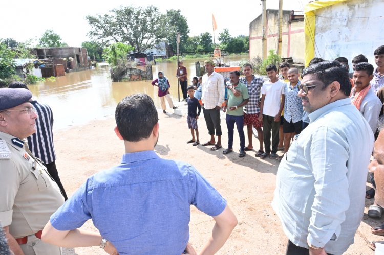 केबिनेट मंत्री श्री यादव गणेश विसर्जन स्थल शिवनाथ नदी पहुंचे