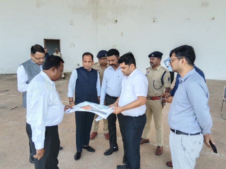 राज्योत्सव स्थल का अधिकारियों ने किया निरीक्षण, तैयारियों एवं व्यवस्थाओं के संबंध में की चर्चा