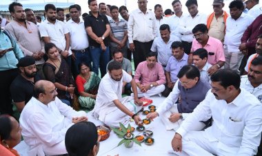 संजयनगर वायशेप अंडरब्रिज निर्माण कार्य का उद्योग मंत्री  लखन लाल देवांगन के मुख्य आतिथ्य में हुआ शुभारंभ